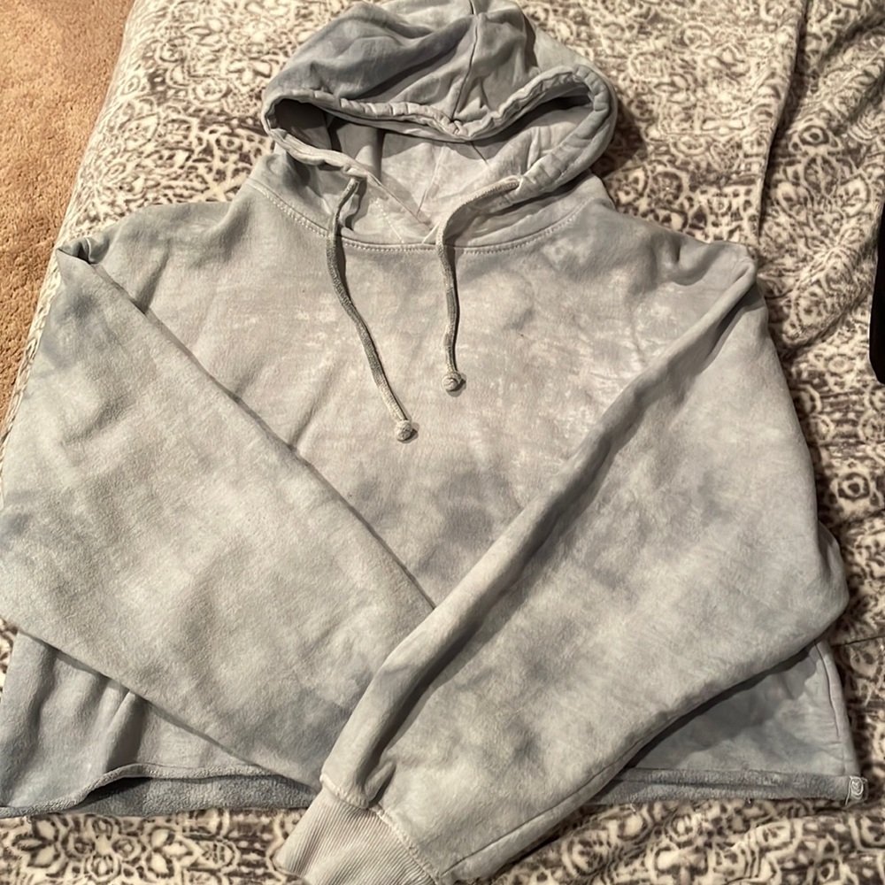 small light blue cropped long sleeve hoodie